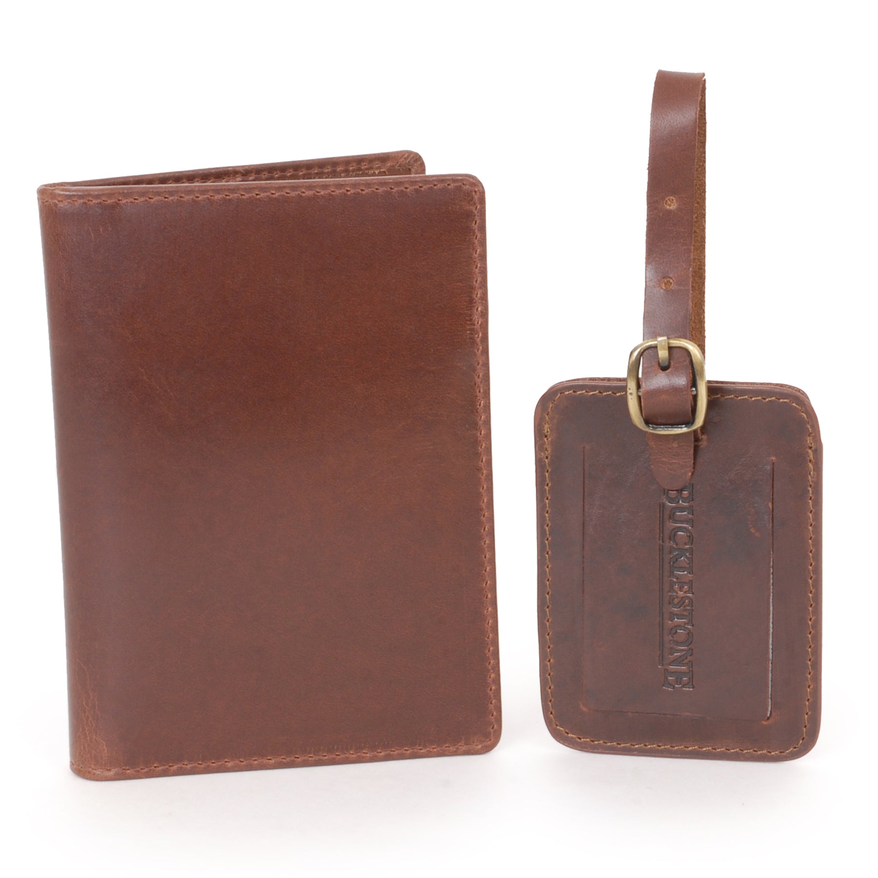 Gift Set - Leather Luggage Tag & Passport Cover