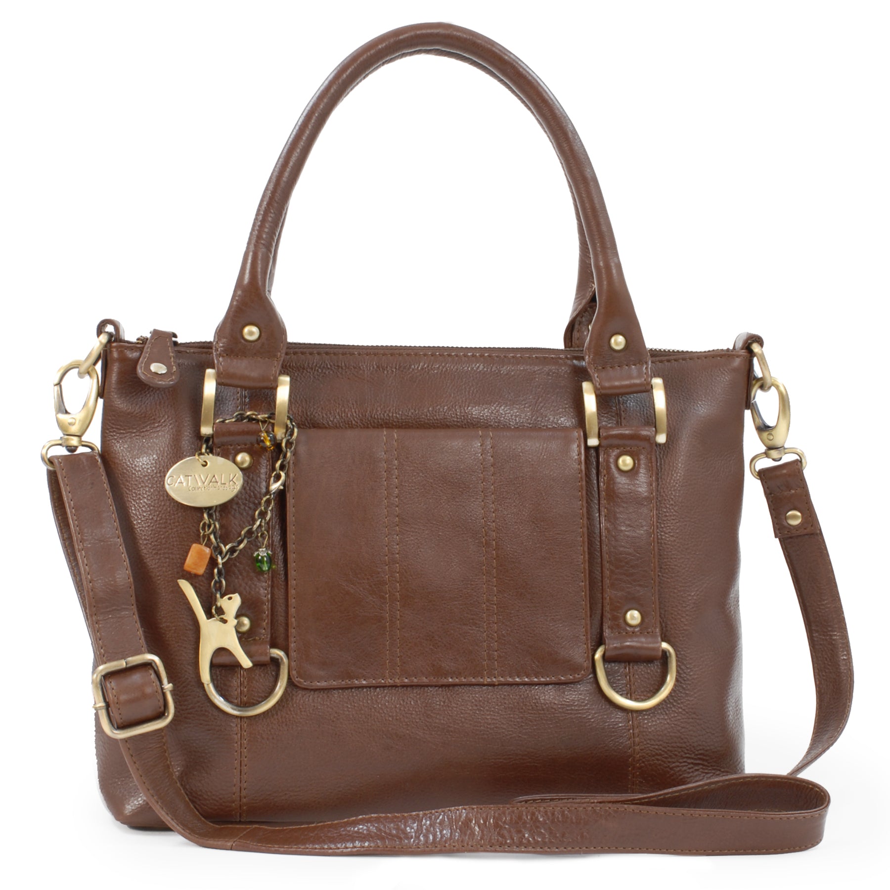 Catwalk Gallery - Women's Leather Handbag With Crossbody Strap