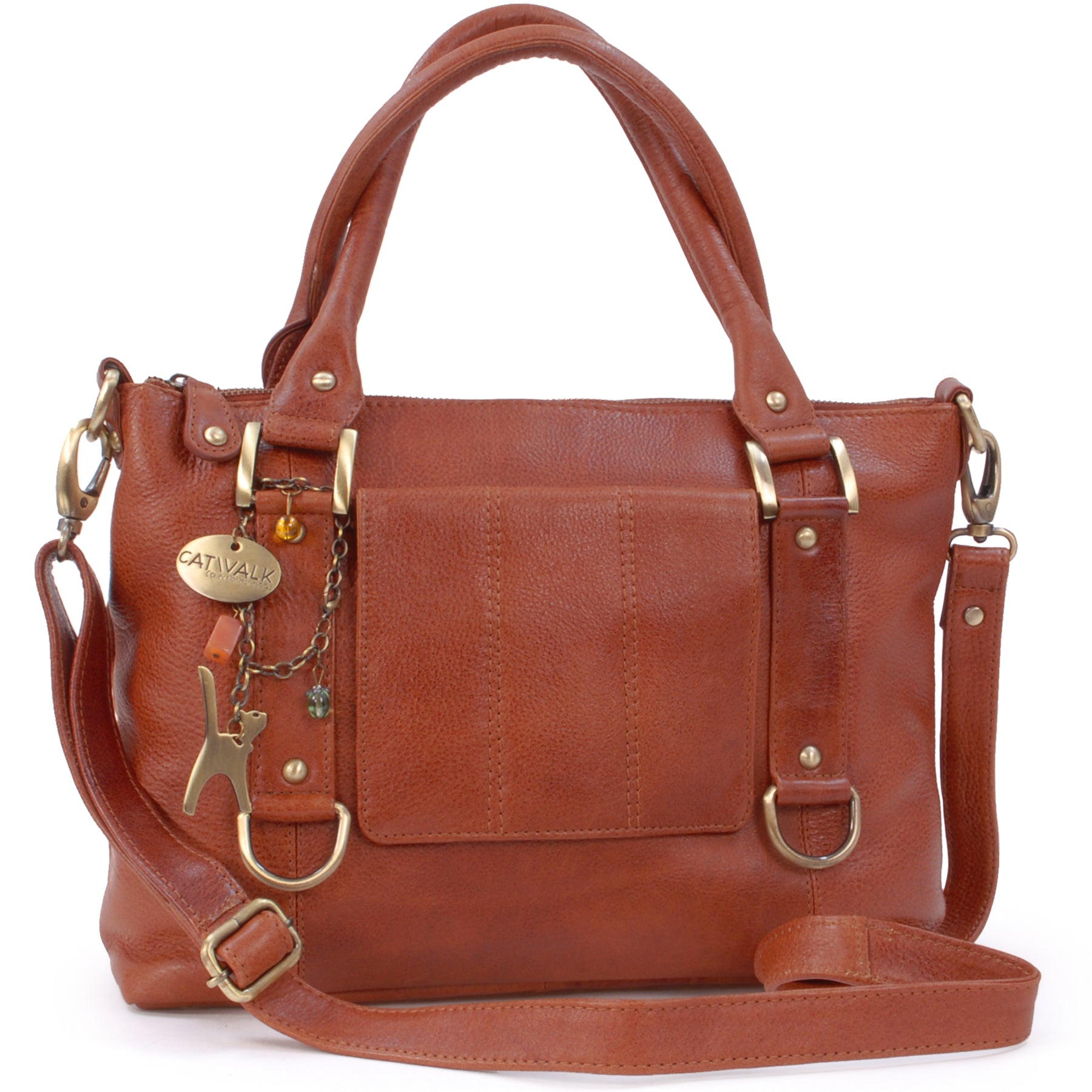 Catwalk Gallery - Women's Leather Handbag With Crossbody Strap