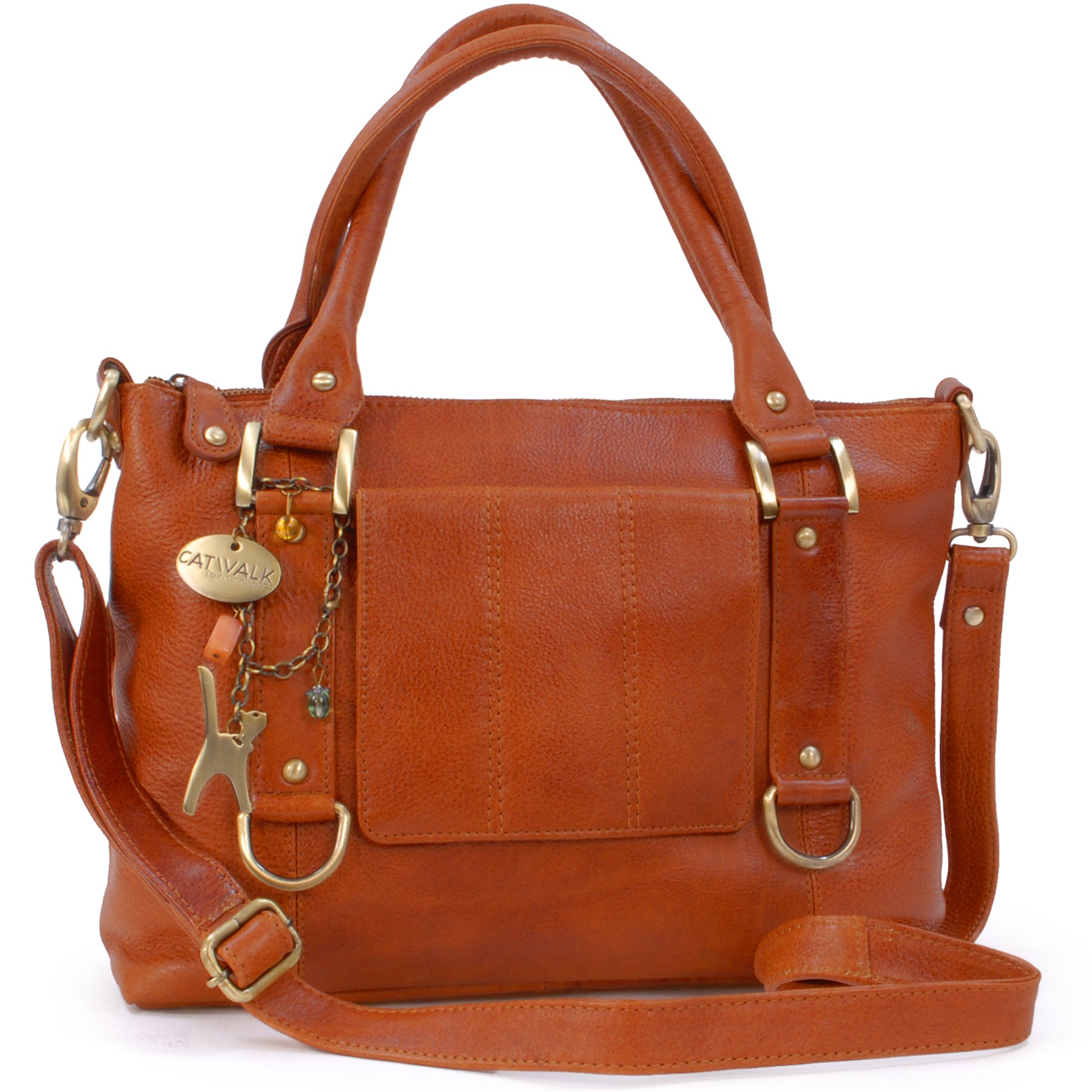 Catwalk Gallery - Women's Leather Handbag With Crossbody Strap