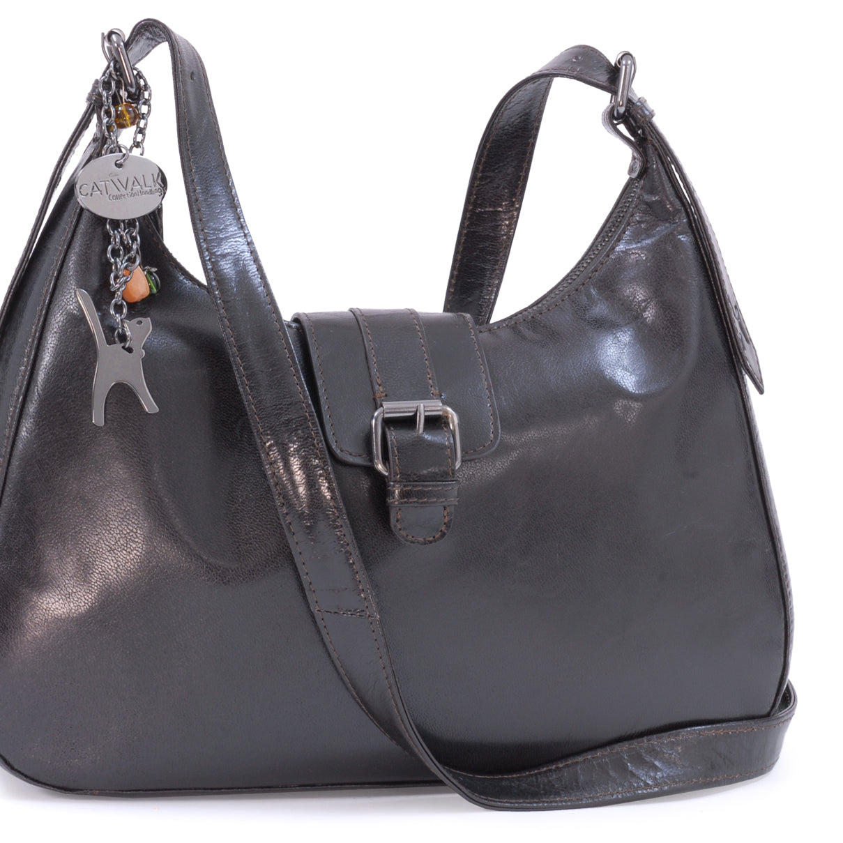 Catwalk Harlie - Women's Leather Crescent Crossbody Bag