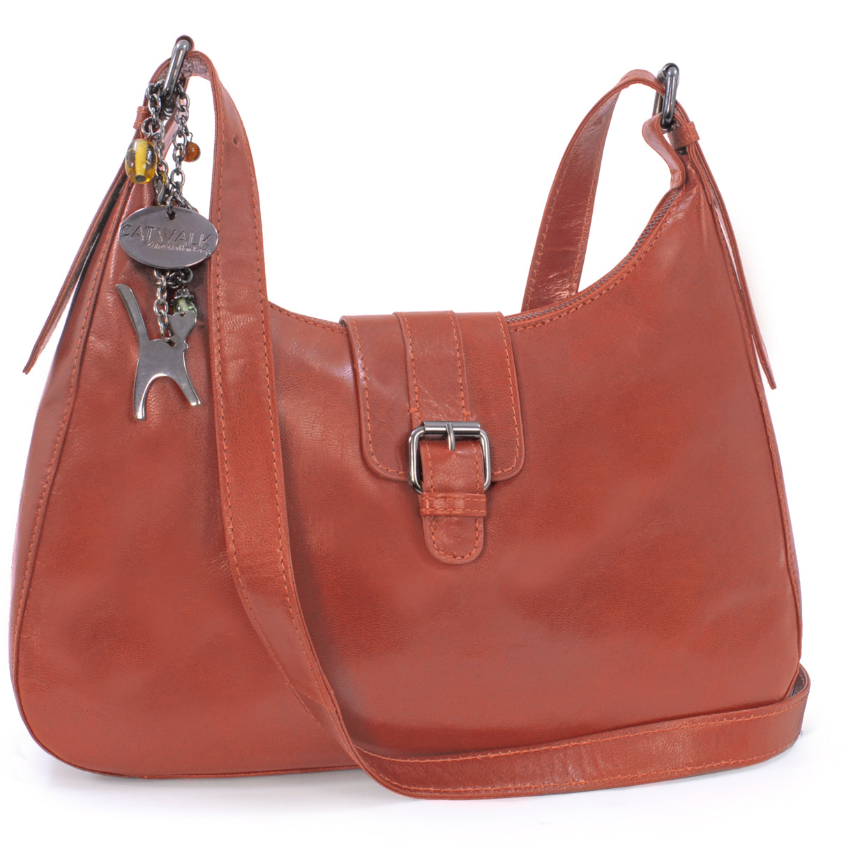 Catwalk Harlie - Women's Leather Crescent Crossbody Bag