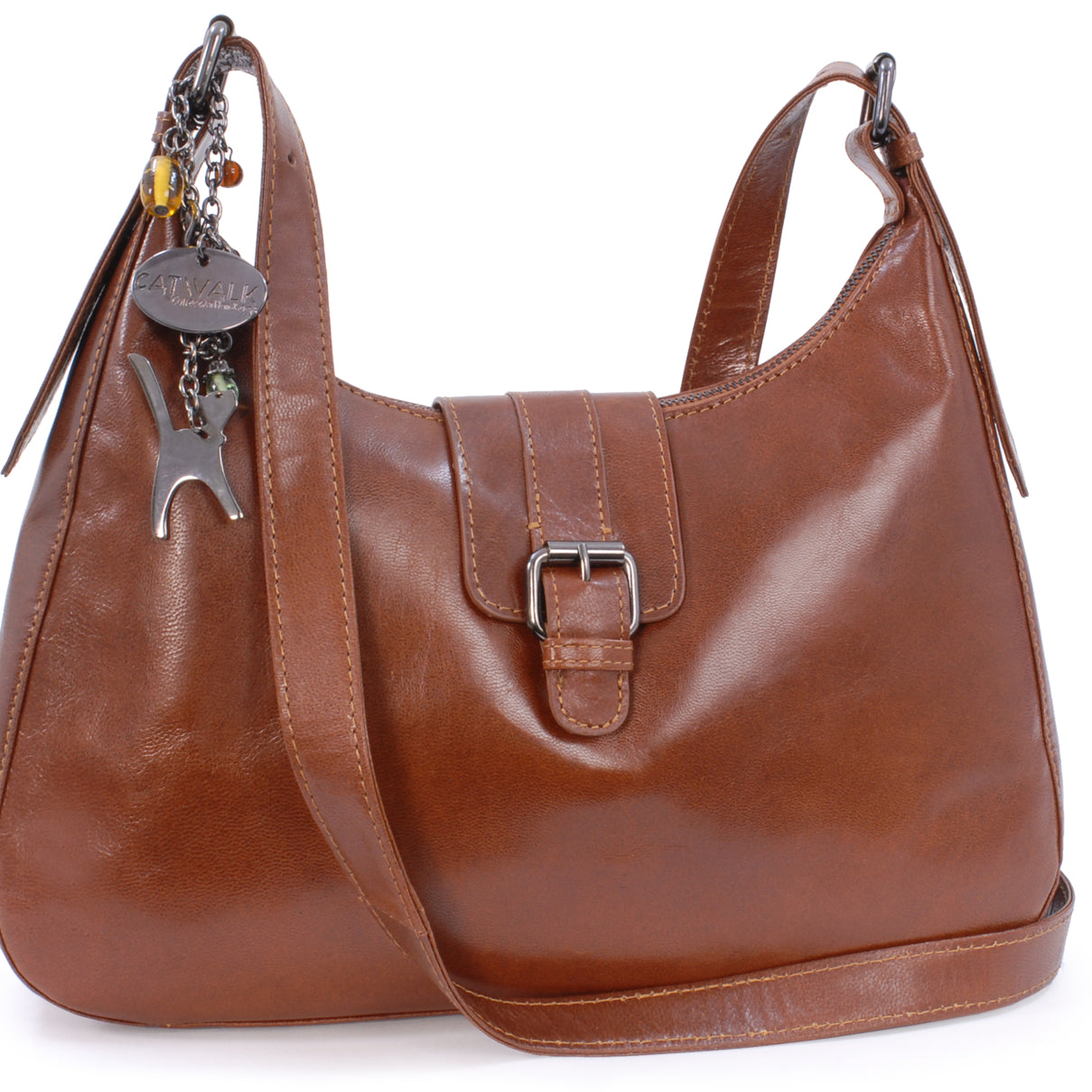 Catwalk Harlie - Women's Leather Crescent Crossbody Bag