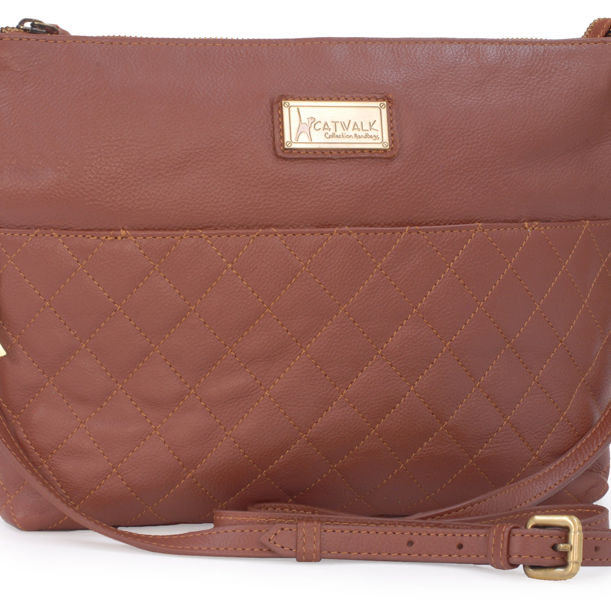 Catwalk Sadie - Women's Quilted Leather Crossbody Bag
