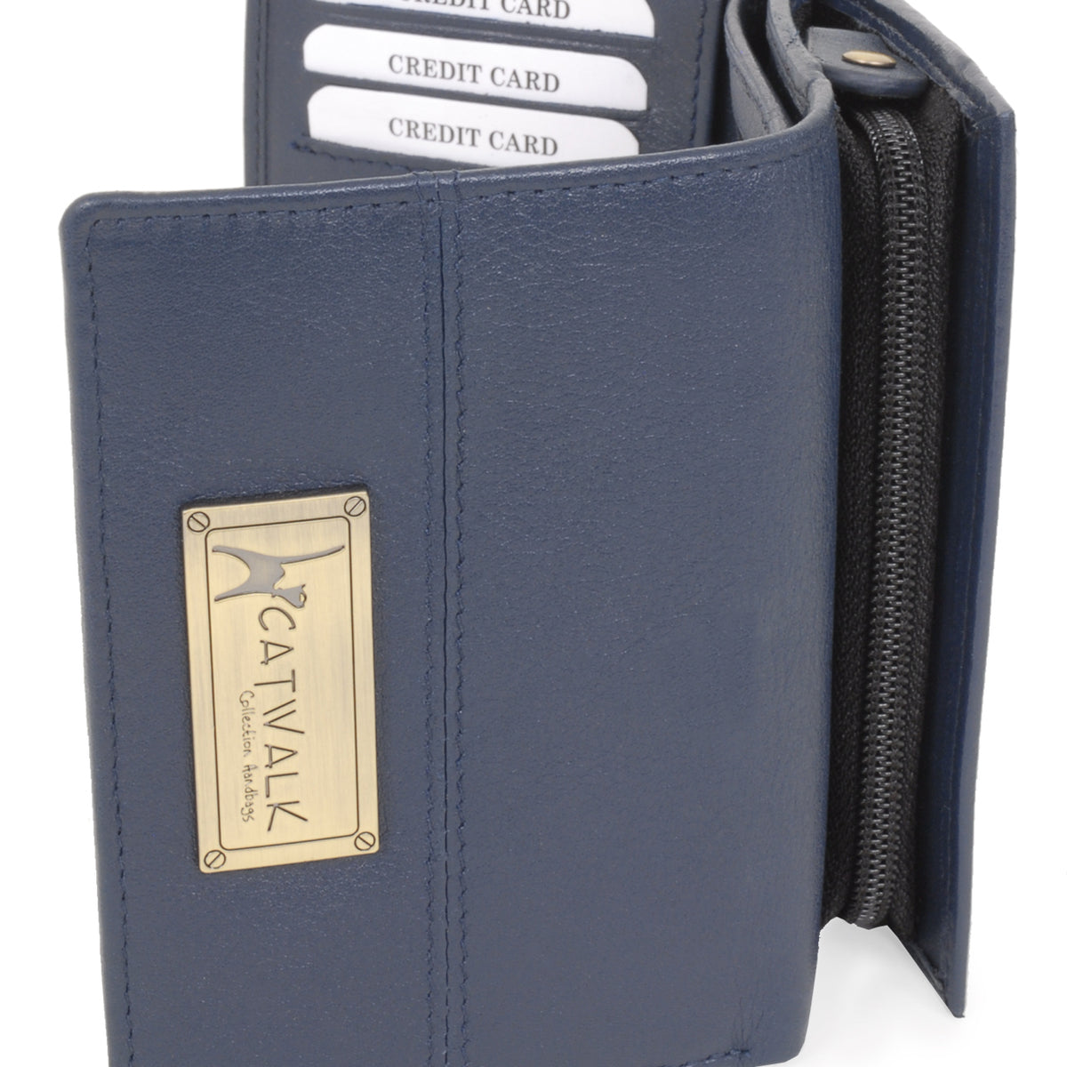 Catwalk Victoria - Ladies Leather Trifold Purse RFID