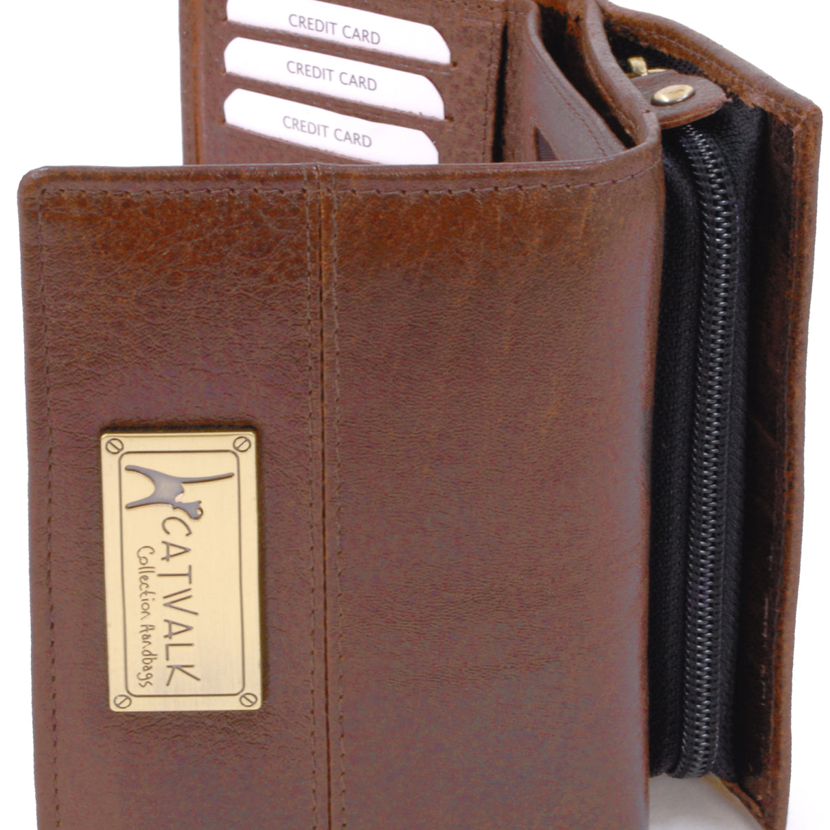 Catwalk Victoria - Ladies Leather Trifold Purse RFID