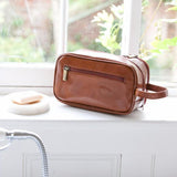 ASHWOOD - Men's Wash Bag / Shaving Bag / Travel Toiletry Bag - Genuine Leather - CHELSEA 2080 - Brown