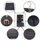 ASHWOOD - Men's Hanging Wash Bag / Shaving Bag / Travel / Gym / Toiletry Bag - Genuine Leather and Canvas - HAMMERSMITH 7010 - Black
