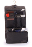 ASHWOOD - Men's Hanging Wash Bag / Shaving Bag / Travel / Gym / Toiletry Bag - Genuine Leather and Canvas - HAMMERSMITH 7010 - Brown