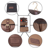 ASHWOOD - Men's Hanging Wash Bag / Shaving Bag / Travel / Gym / Toiletry Bag - Genuine Leather and Canvas - HAMMERSMITH 7010 - Tan