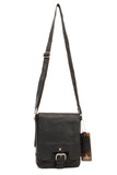 ASHWOOD - Cross Body Bag - Kindle / iPad / Tablet A5 Size - Small Shoulder Messenger / Work Bag - Genuine Leather - 8341 - Black
