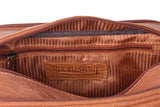 BUCKLESTONE - Men's Wash Bag / Shaving Bag / Travel Toiletry Bag - Genuine Leather - DURHAM - Tan