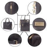 CATWALK COLLECTION HANDBAGS - Ladies Leather Briefcase Cross Body Bag - Women's Organiser Work Bag - Tablet / Laptop Bag - ADELE - Black