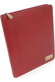 CATWALK COLLECTION HANDBAGS - A5 Zip Conference Folder -Business Organiser / Executive Document Holder / Presentation Portfolio -Vintage Fossil Leather - ANGELA - Red