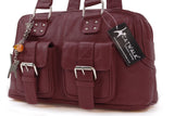 CATWALK COLLECTION HANDBAGS - Women's Leather Top Handle / Shoulder Bag - CAROLINE - Red