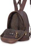 CATWALK COLLECTION HANDBAGS - Antitheft Backpack / Rucksack - Vintage Leather - fits iPad or Tablet - FERN - Brown