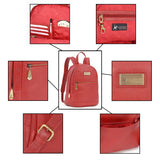 CATWALK COLLECTION HANDBAGS - Antitheft Backpack / Rucksack - Vintage Leather - fits iPad or Tablet - FERN - Red