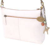 CATWALK COLLECTION HANDBAGS - Small - Women's Quilted Leather Cross Body Shoulder Bag - JOSIE - White