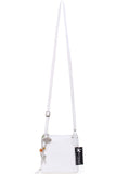 CATWALK COLLECTION HANDBAGS - Women's Small Leather Cross Body Bag / Mini Shoulder Bag with Long Adjustable Strap - LENA - White