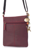 CATWALK COLLECTION HANDBAGS - Ladies Small Leather Cross Body Bag -  Women's Messenger Bag - iPhone / Smartphone - NADINE - Red