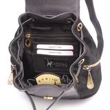CATWALK COLLECTION HANDBAGS – Women’s Small Leather Fashion Backpack – Rucksack Bag – Adjustable Shoulder Straps – PIXIE - Black