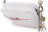 CATWALK COLLECTION HANDBAGS - Ladies Small Leather Cross Body Bag -  Women's Messenger Bag - POLLY - White