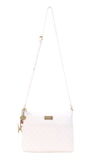 CATWALK COLLECTION HANDBAGS - Medium - Women's Quilted Leather Cross Body Shoulder Bag - SADIE - White