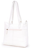 CATWALK COLLECTION HANDBAGS - Women's Quilted Leather Tote / Shoulder Bag - SOFIA - White