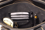 CATWALK COLLECTION HANDBAGS - Vintage Leather Handbag - Shoulder Bag / Cross Body Bag - Includes Shoulder Strap - Fits Kindle Fire - VICKY - Black