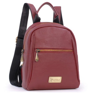 CATWALK COLLECTION HANDBAGS - Women's Leather Fashion Backpack / Rucksack - Casual Daypack - ZOEY - Red