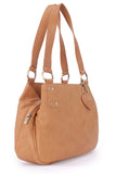 GIGI - - Women's Midi Leather Top Handle Handbag / Shoulder Bag - OTHELLO 6819 - with heart keyring charm - Antique Honey