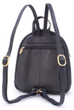 GIGI – Women’s Small Leather Fashion Backpack – Rucksack Bag – Adjustable Shoulder Straps – 9167AG - Navy