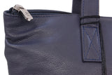 GIGI -- Women's Large Leather Tote - Shopper / Shoulder Bag - OTHELLO 9101 - with heart keyring charm - Navy Blue