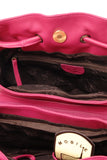 GIGI - Women's Leather Shoulder Bag - OTHELLO 4323 - with heart keyring charm - Pink