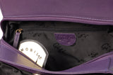 GIGI - Women's Leather Top Handle Handbag / Shoulder Bag - OTHELLO 6165 - with heart keyring charm - Purple