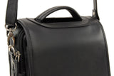 VISCONTI - Women's Cross Body Bag - Atlantic Leather - Office Work Organiser Bag - Flap Over Shoulder Handbag - Tablet / iPad /Kindle - 1603 - GRACE - Black