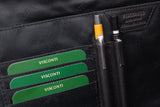 VISCONTI - A4 Zipped Document Folder - Genuine Leather - Executive Conference Notepad Holder - Business Portfolio Organiser - Credit Card + Pen Pockets - 18238 - BOND - Black