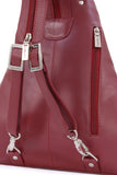 VISCONTI - Women's Rucksack Backpack Handbag - Atlantic Leather - Adjustable Straps - Top Handle - 18258 - BROOKE - Red