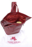 VISCONTI - Women's Rucksack Backpack Handbag - Atlantic Leather - Adjustable Straps - Top Handle - 18258 - BROOKE - Red