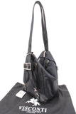 VISCONTI - Women's Rucksack Backpack Handbag - Genuine Leather- Adjustable Straps - Top Handle - 18357 - DANII - Black