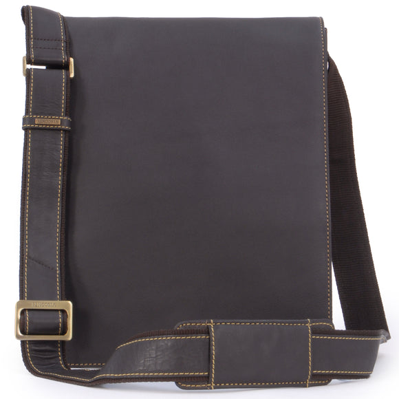 VISCONTI -  Messenger Shoulder Bag - Genuine Leather - Tablet / iPad / Kindle - Large Organsier Office Work Shoulder Bag - 18410 - JASPER - Mocha