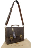 VISCONTI - Business Laptop Briefcase - Hunter Leather - 15 Inch Large Laptop Bag - Office Work Messenger Shoulder Bag -18716- BERLIN - Oil Brown