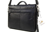VISCONTI - Messenger Shoulder Bag - Atlantic Soft Leather - Tablet / iPad / Kindle - Top Handle Cross Body Office Work Bag - 659 ALFIE - Black