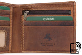 VISCONTI - Mens Wallet - Hunter Leather- Gift Boxed - 707 - Shield - Oil Tan-RFID