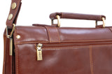 VISCONTI - Business Laptop Briefcase - 17 Inch Large Laptop Bag - Office Work Messenger Shoulder Bag - VT6 - BENNET - Tan Brown