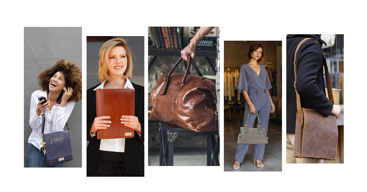 A collage of model images showcasing bags and accessories from each brand including Gigi, Ashwood, Visconti and Catwalk Collection Handbags.