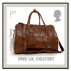 Ashwood Leather branded postage stamp to symbolise free UK delivery.