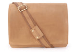 BUCKLESTONE - Large Leather Messenger / Shoulder Bag - Laptop Compartment - Leather - CHESTER (L) - Tan