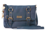 CATWALK COLLECTION HANDBAGS - Women's Leather Cross Body Bag - ABBEY ROAD - Dark Blue / Navy