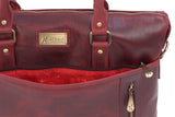 CATWALK COLLECTION HANDBAGS - Ladies Leather Briefcase Cross Body Bag - Women's Organiser Work Bag - Tablet / Laptop Bag - ADELE - Red